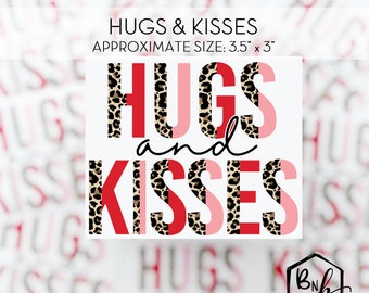 Hugs & Kisses Clear Cast Decal Print || 3.5” x 3" print