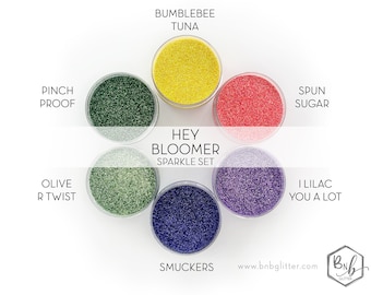 Hey Bloomer Sparkle Set || Premium Polyester Glitter Palette • 6 Glitters Total