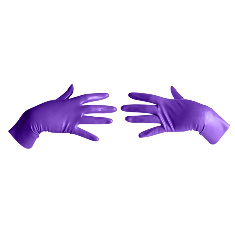 PREMIUM Latex Gloves Purple Short Wrist Length Unisex Etsy