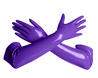 PREMIUM Latex Gloves Purple Elbow Mid Length Unisex 1108m FREE SHIPPING