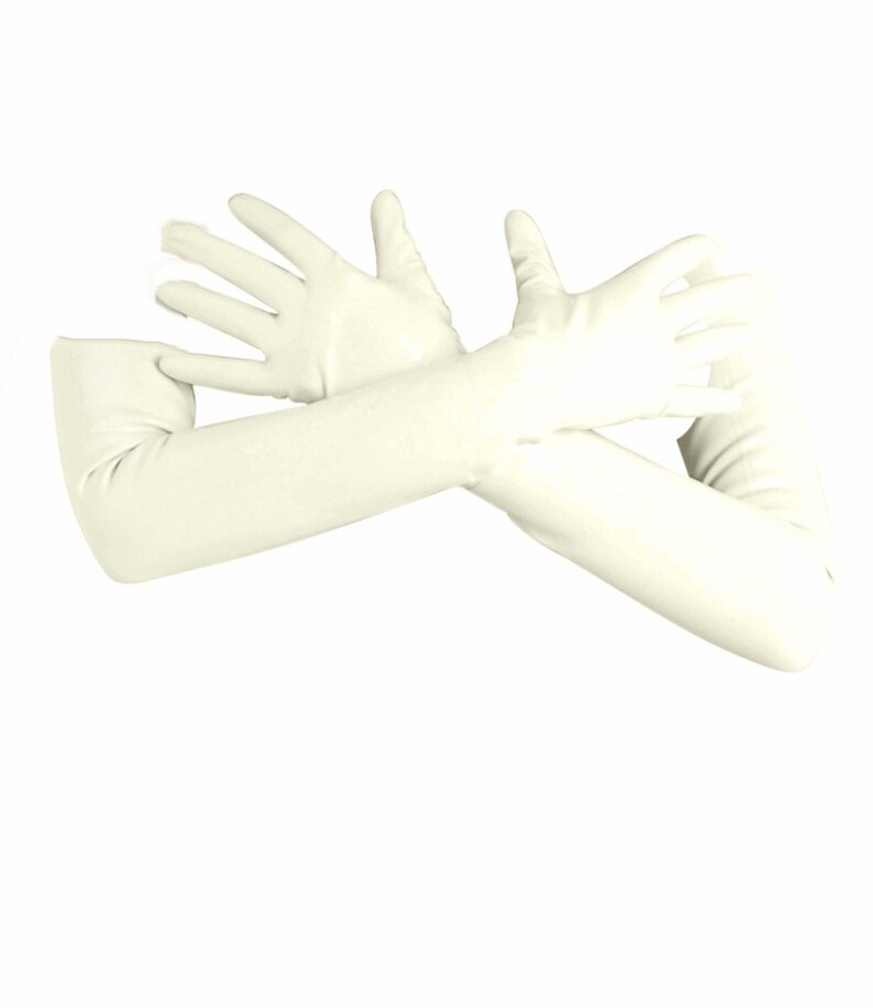 PREMIUM Latex Gloves White Elbow Mid Length Unisex 1108m Etsy