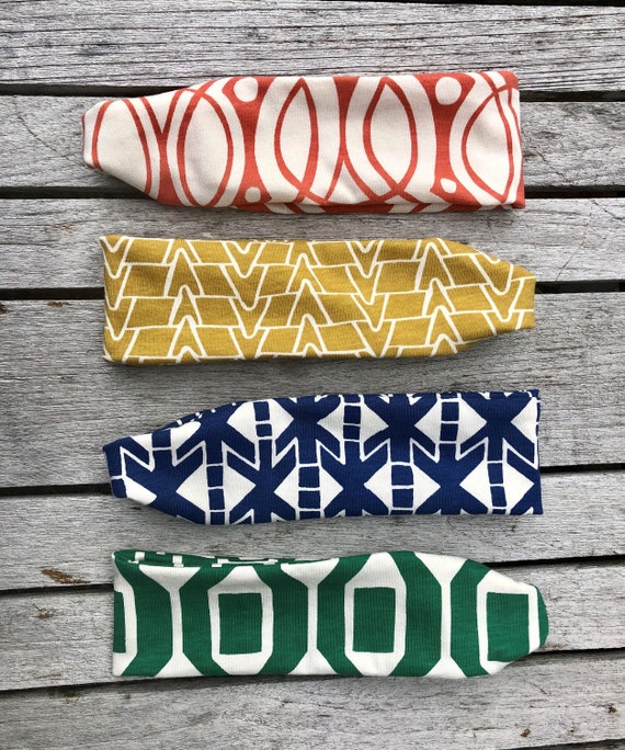 Set of Four Organic Cotton Headbands- Original Fabric 