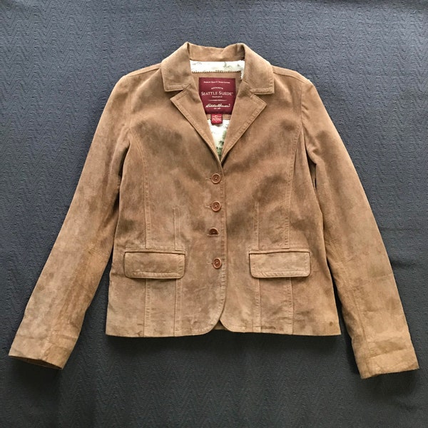Vintage | Eddie Bauer Authentic Seattle Suede Washable Leather Jacket Blazer L | Milenti Black Leather Pants 4