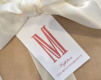 Family Gift Personalized Gift Tags Gift Tag for Boys Custom Monogram Gift Elegant Custom Gift  Choose the color and text