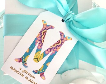 BoHo Monogram Initial Gift Cards Elegant Gift Tags Boheme Gift BoHo GiftBohemian Gift Monogram Gift Tags Floral Gift Tags