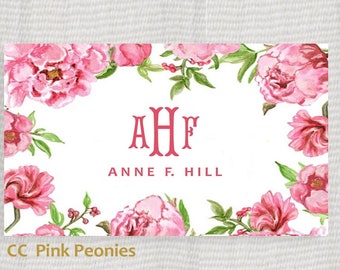 Monogram Gift Cards 24 for 15.00 Calling Cards Enclosure Cards Personalized gift wrapped in a vinyl pouch with bow