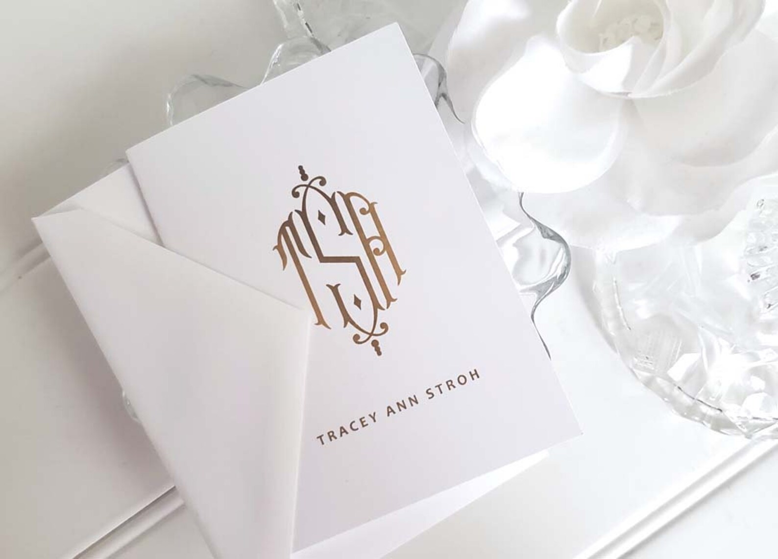 Elegant Monogram Note Cards Personalized Monogrammed Notes Etsy