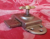Vintage French Small Miniature Sized Chrome Finished Metal Brevette Bolt Door Slide Lock Door Hardware Salvage Architectural Apartment Piece