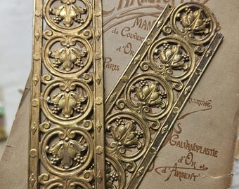 Stunning Antique French Gilt Tole Art-Nouveau Decorative Door Plates-Finger Plates-Home Restoration-Architectural Door Salvage-Door Hardware