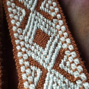1.72 Mtrs of Striking Antique French Art-Deco Geometric Duck Egg Blue & Chocolate Brown Passementerie Trim,Perfect Period Home Decor Galon