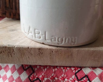Rare Tactile Collectable Antique French LAB Lagny Mustard / Moutard Crock Pot, Rustic Glazed Versatile Cuisine Jar / Pot, French Kitchenalia