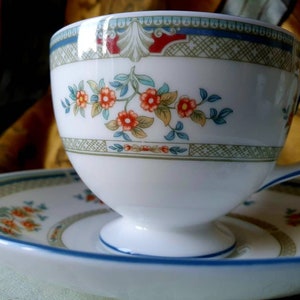Sällsynt vintage franskfunnen Wedgwood HAMPSHIRE singel te-/kaffekopp med matchande fat, Fab Extra/ersättningsfynd för befintligt set..
