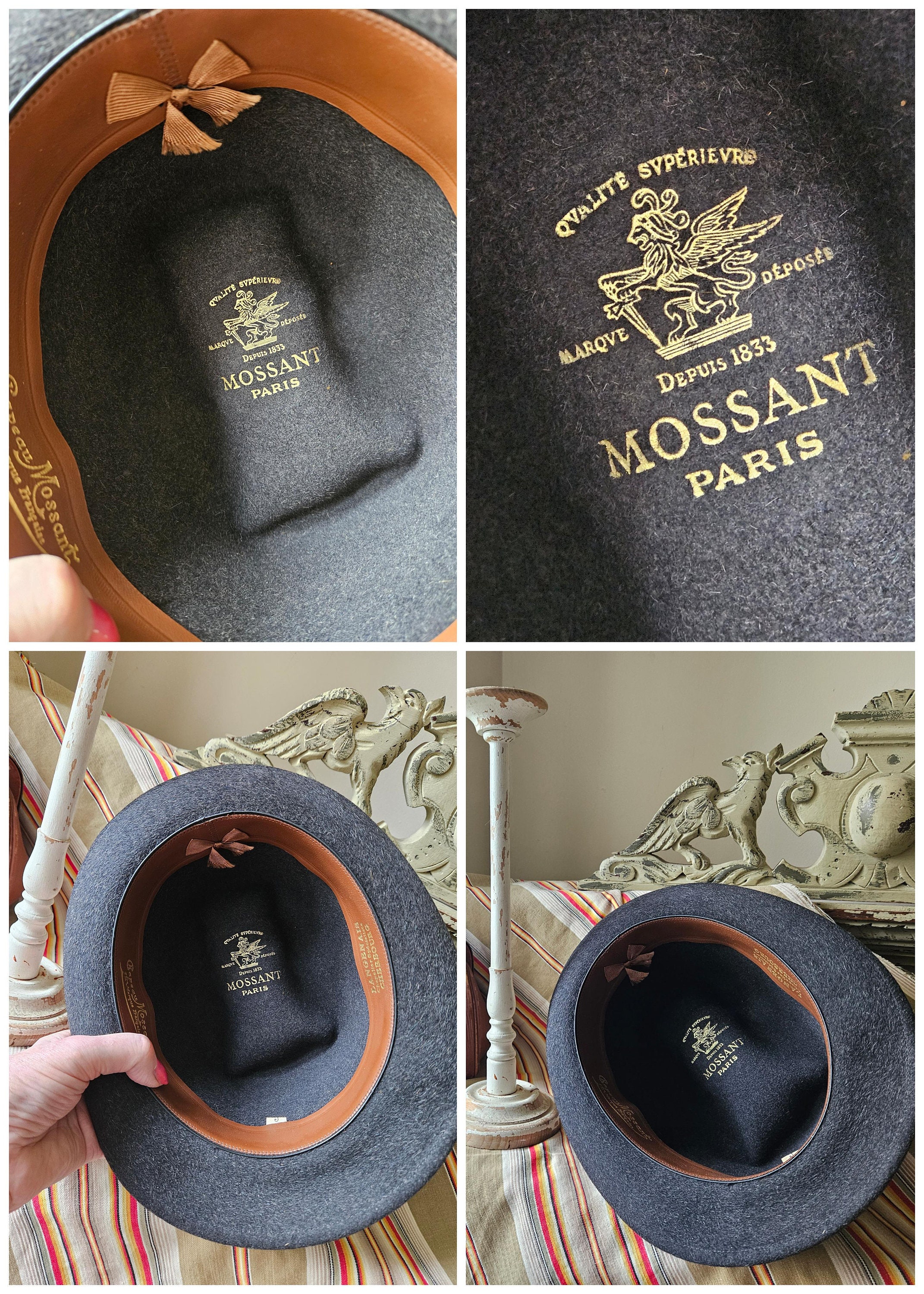 Fabulous Vintage French MOSSANT Paris Top Quality Chapeliers 