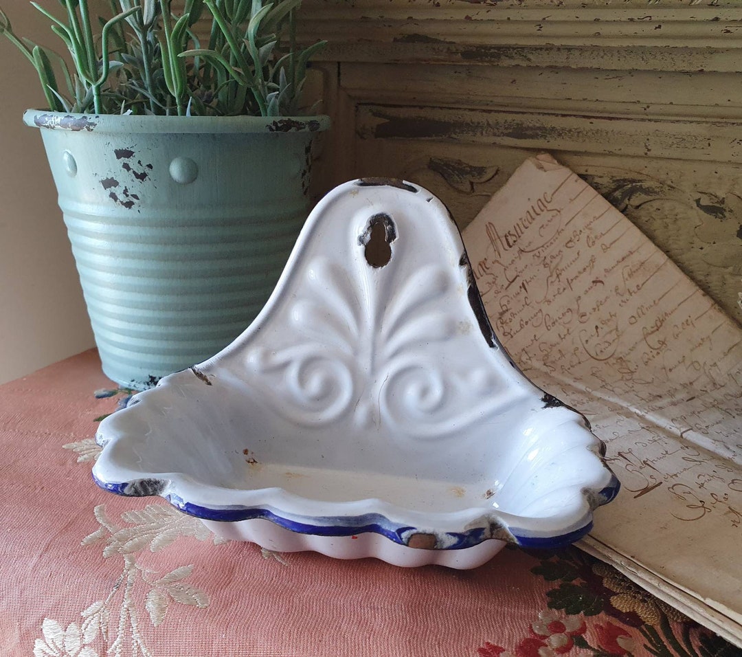 Antique French Enamelled Savon / Soap Dish Industrial French Etsy