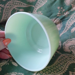 Antique French Art-Deco  Jadite / Jadeite Large Green Milk Glass Open Sugar Ssucrier Bowl-Fabulous Vintage Kitchenalia Find!For Multiple Use