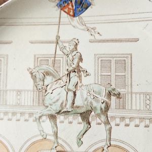 Rare Collectable Joan of Arc Antique French Sarreguemines Faience Series Plate Featuring Folk Heroine Jeanne D&#39;Arc-Libératrice de La France
