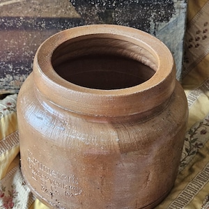 Tactile French-Found Vintage German Krumeich&#39;s Stoneware Confit Pot / Conserve Jar-Ancien Pot à Confit-Allemand Krumeichs Conservenkrug DRGM