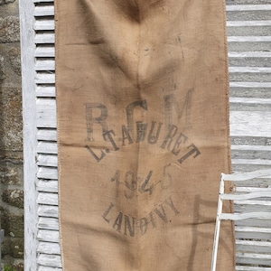 Unique Rare WW2 Antique French Period c.1945 Advertising / Publicité Jute / Hessian Grain Sack-Collectable Item-perfect for Upholstery / Bag