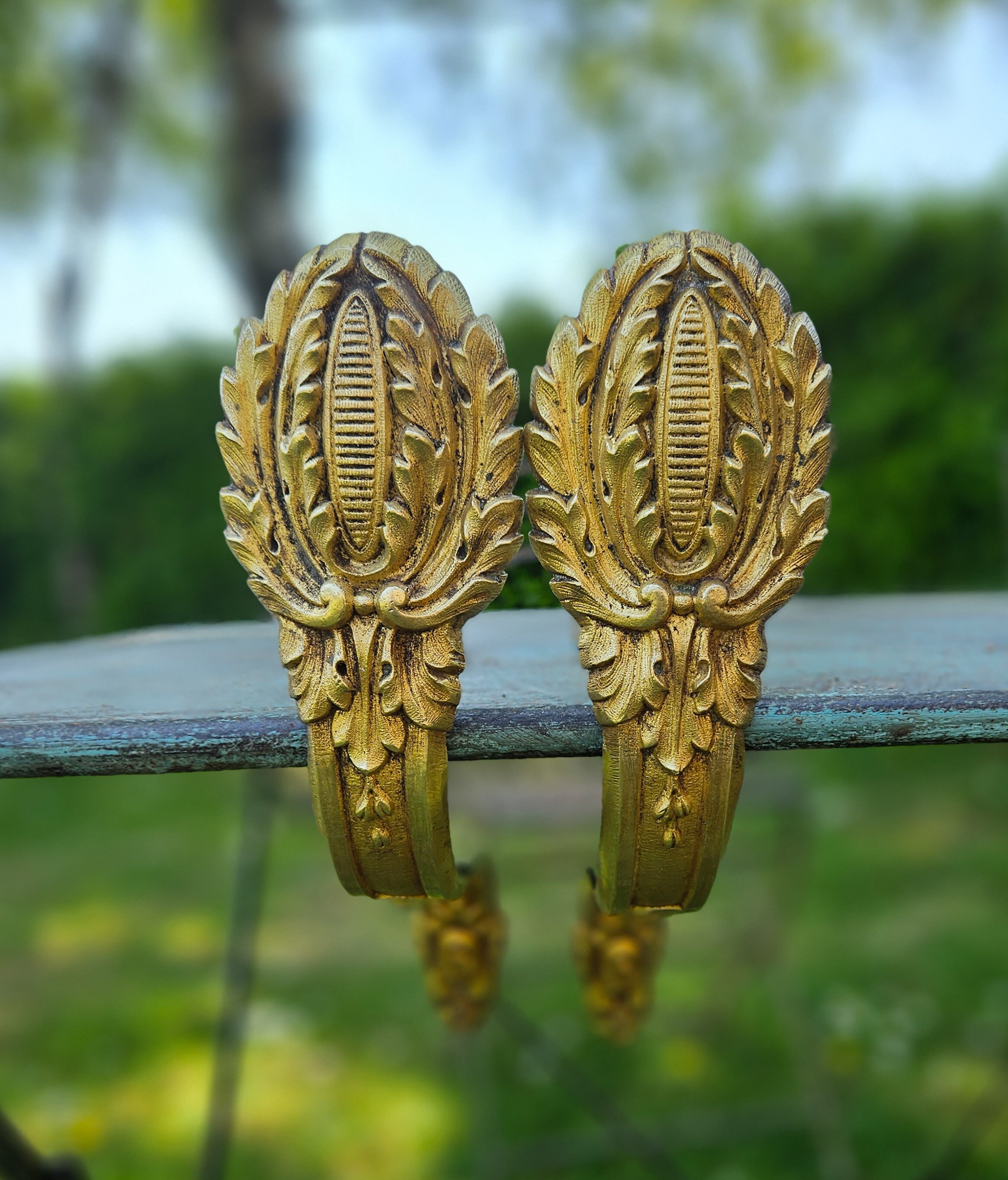 16世紀　オスマントルコ　ブロンズ　銅製　大型トレイ　アンティーク Stunning Pair of Authentic Antique French Gilt Bronze Ormolu