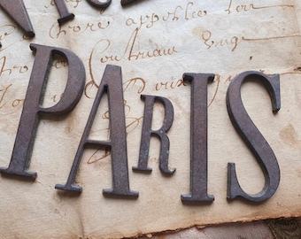 Striking Antique French Art-Deco Industrial Salvage Timeworn Brass Letters, Large & Small-Loft,Bauhaus Appartment Decor-available Separately