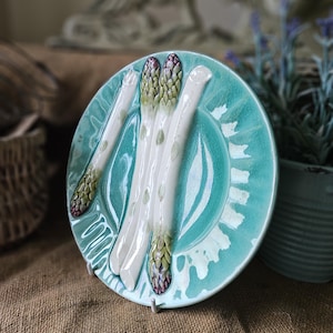 Stunning Rare 19thC Antique French LUNEVILLE Faience Asparagus Dish-Stunning Deep Rich Coloured Turquoise & Purple Colourway,Scarce Dish....