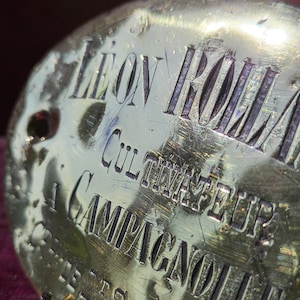 Antique French LEON ROLLAND a Campagnolles (Calvados) Cultivateur Advertising / Publicity / Publicité Oval Brass Plaque Rare Decorative Item