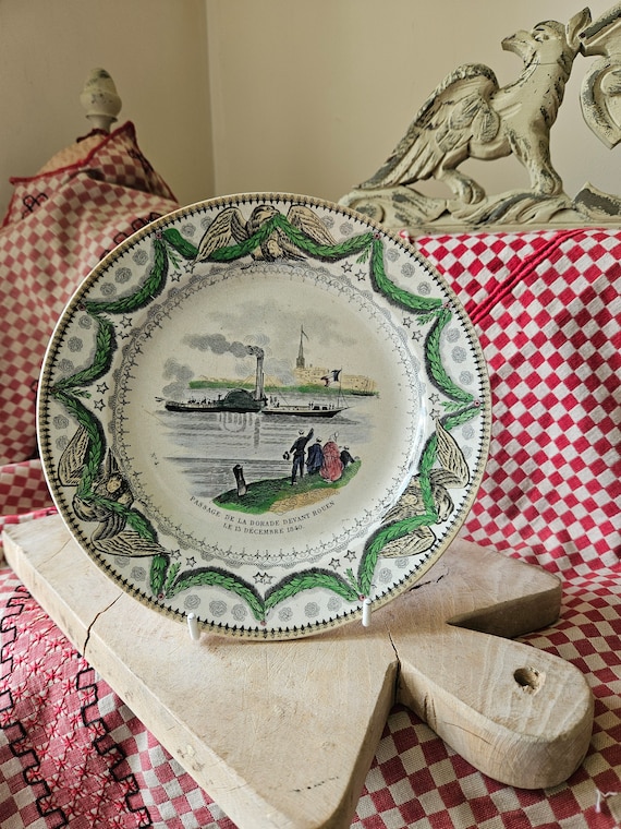 RARE Antique French Creil Et Montereau Napoleon Final Voyage