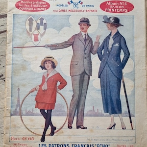 Rare Antique French La Mode Simple PARIS ECHO Catalogue Publication-Saison Printemps (Spring) 1920-Brimming with Detailed Deco Fashion Pages