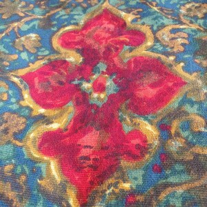 Striking Rare MARIGNAN Vintage French Fabric Large Remnant featuring Vivid Vibrant Mid-Centruy Design-perfect Chic Shabby Home Decor Textile image 4