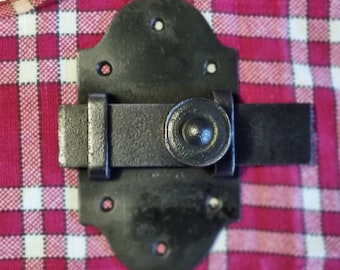 Large Antique French Metal Slide Brevette Bolt Door Latch Lock Fully Working Apartment Industrial Hardware Architectural Salvage Sliding
