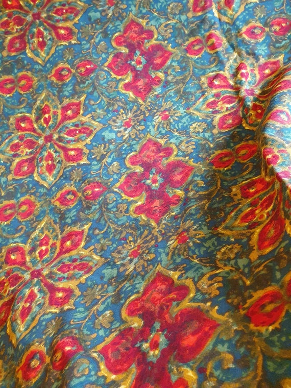 Striking Rare MARIGNAN Vintage French Fabric Large Remnant 