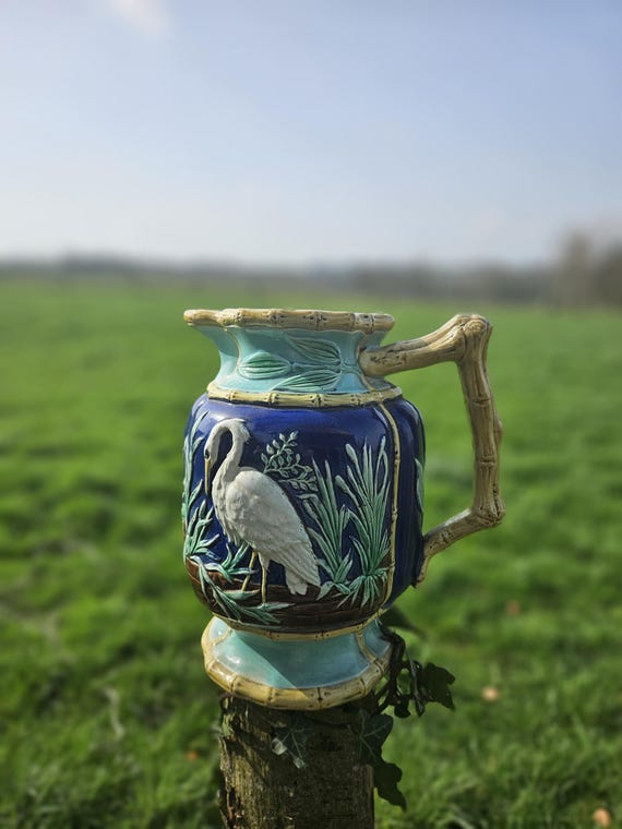 Rare Antique French-found Joseph Holdcroft Heron & Bamboo English