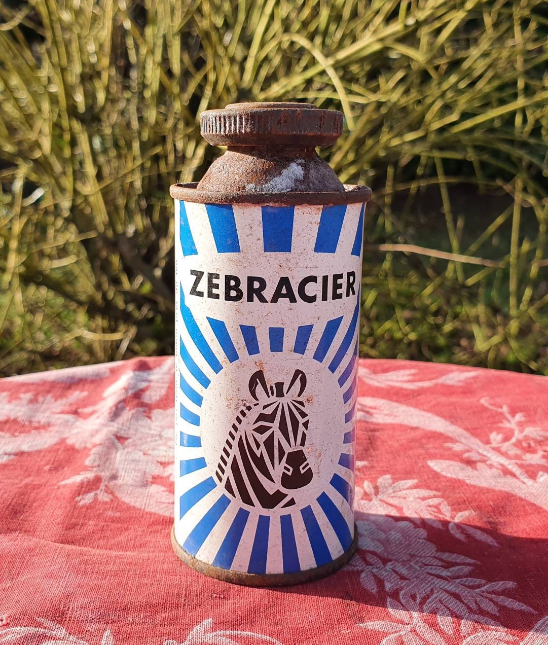 Vintage Français Zebracier Tin Cleaning Wood Fire Woodburner Unused Silver Polish Collector Collecti