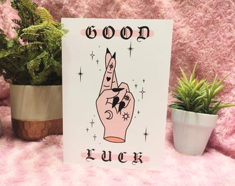 Fingers Crossed Good Luck Greetings Card