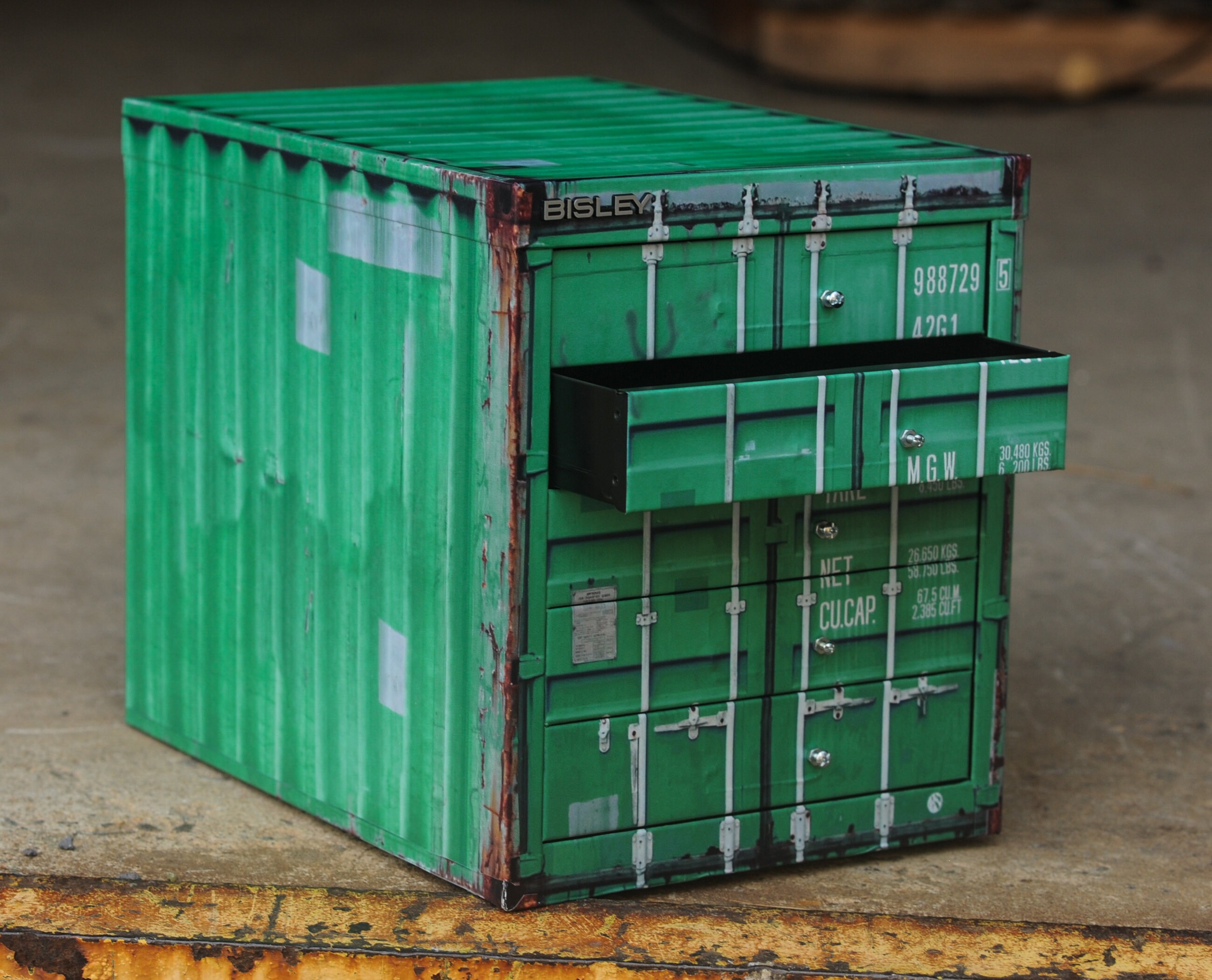 Office Storage Cabinet With Drawers Bisley MD3-GR 3-Drawer Steel