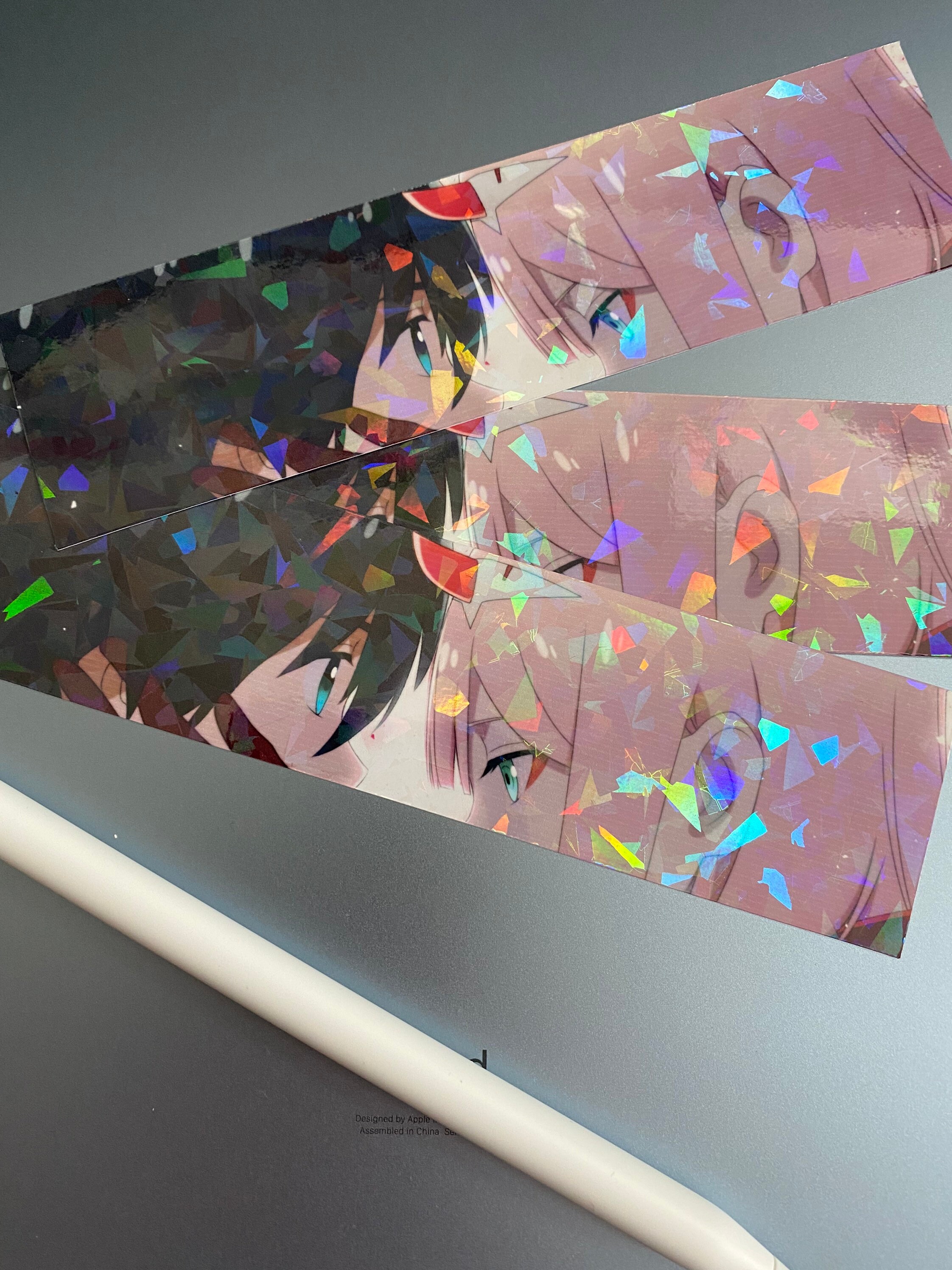 Zero Two and Hiro Darling in the Franxx Holographic Peeker Sticker