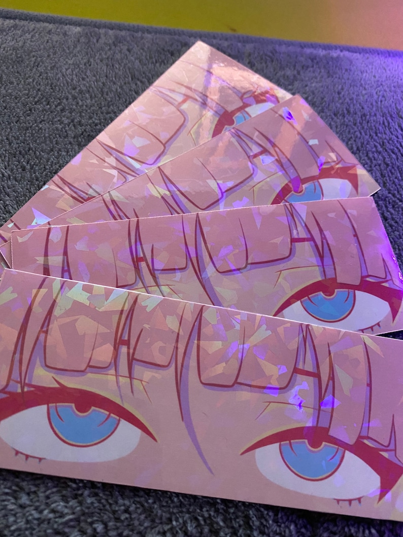 Colorful Girl Anime Eyes Holographic Peeker Sticker ...