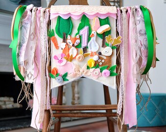 Woodland 1st Birthday, Woodland High Chair, Fox Birthday, Baby Deer Birthday Banner, Fox High Chair Banner, Woodland Birthday Banner