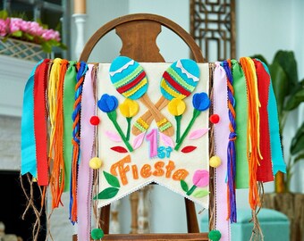 First Fiesta Birthday, Girls Fiesta Birthday Banner, Fiesta Highchair Banner, Mexican Birthday Banner, Donkey Birthday Banner, Mexican Party