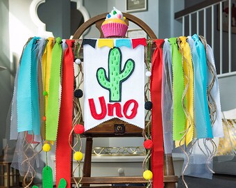 CACTUS BIRTHDAY Banner, Cactus High Chair, Fiesta Birthday Banner, Cactus Birthday, Cactus Party, Cactus Party Decor, 1st Birthday Cactus