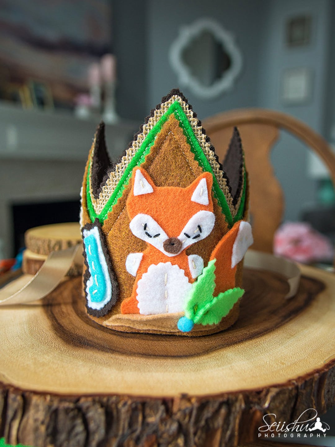 Fox Birthday Crown, Fox Birthday Hat, Birthday Crown Fox, Fox Birthday Decor, 1st Birthday Fox