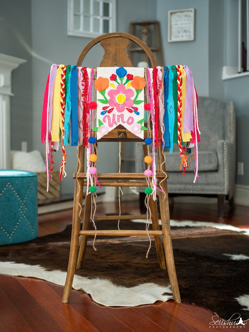 First Birthday banner Mexican First Fiesta Girl UNO Fiesta party Mexican Birthday Banner Fiesta High Chair Banner