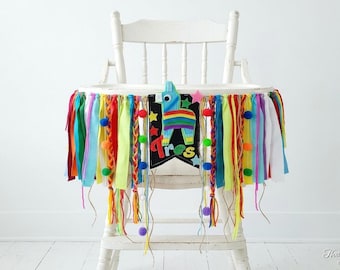Uno First Birthday High Chair Banner, Piñata Fiesta Mexican Theme Cake Smash Prop