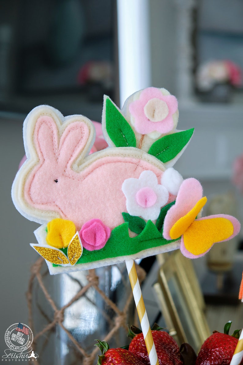 Vegetable birthday Vegetable Cake Decoration Bunny Birthday Cake Decoration Made Of Felt First Birthday Bunny Bunny Cake Decoration