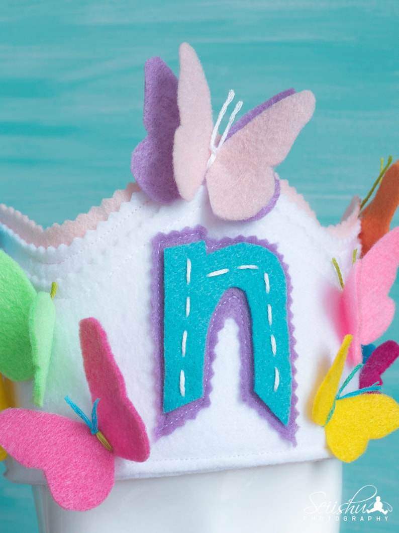 Butterfly Crown Rainbow Birthday Butterfly Birthday Banner 1st Birthday Butterfly Crown Rainbow Crown Rainbow Butterfly Birthday Crown
