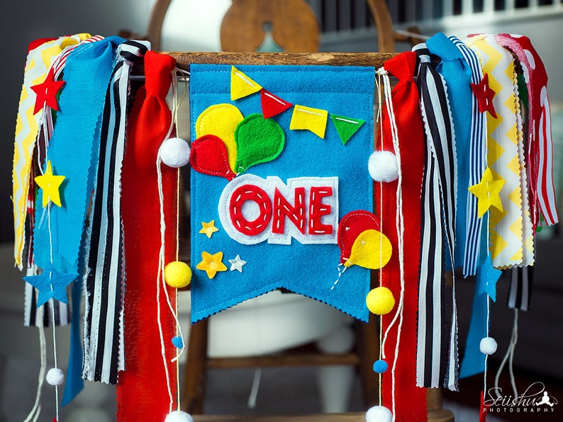 1st Birthday Banner Circus Star Birthday Banner Carnival Birthday Banner Balloon Birthday Banner Balloon Highchair Banner Circus Banner