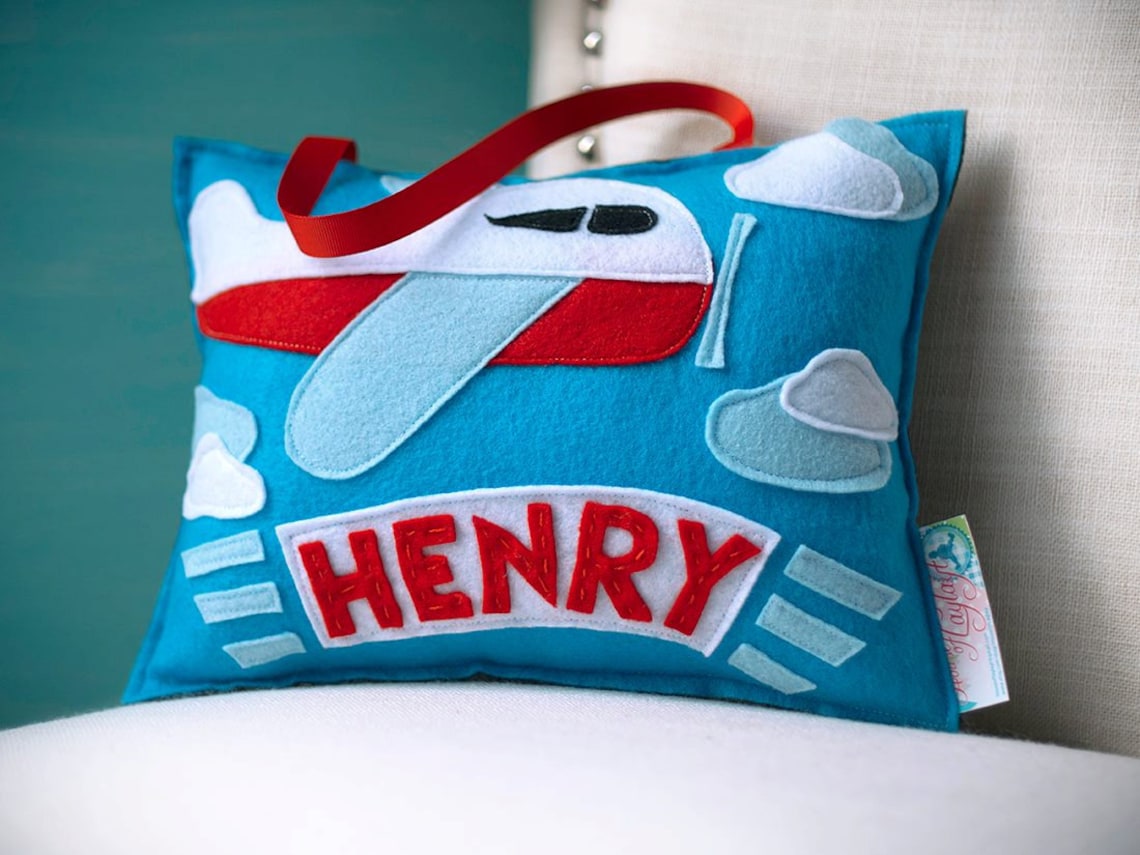 Airplane Nursery Pillow Personalized Baby Pillow - Etsy