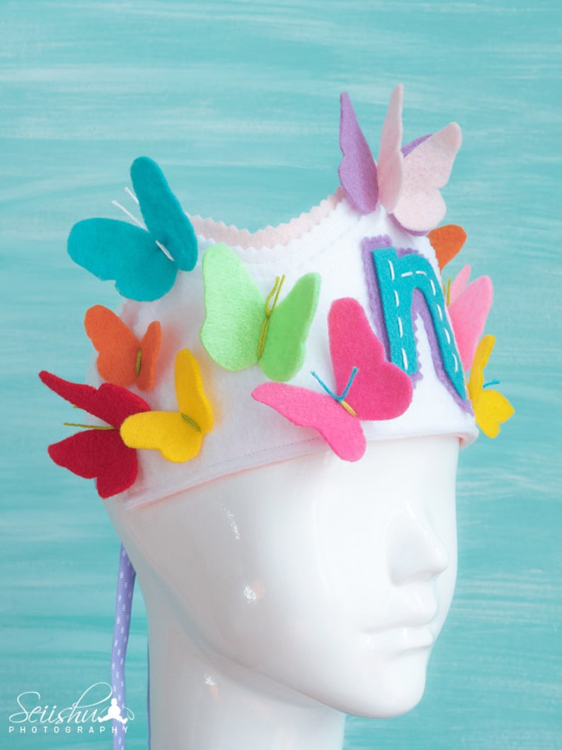 Butterfly Crown Rainbow Birthday Butterfly Birthday Banner 1st Birthday Butterfly Crown Rainbow Crown Rainbow Butterfly Birthday Crown