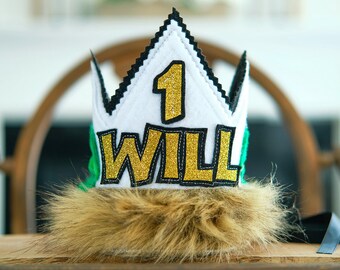One Birthday Crown, Personalized Felt Party Hat Cake Smash