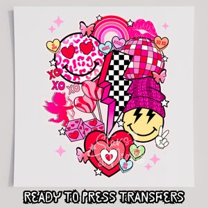 Retro Valentines T-Shirt Transfer, Ready To Press Transfer, Screen Print Transfer, Valentines DTF, Valentines Transfer